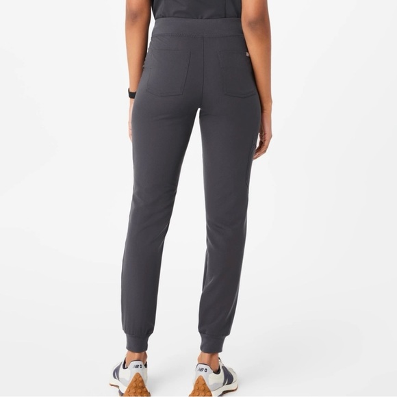 FIGS Zamora Jogger Scrub Pant High Waisted Dark Gray Red Lace Women’s Size XS - Picture 2 of 8